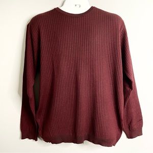 FUMAGALLI’S Vintage Merino Wool Blend Ribbed Long Sleeve Crew Neck Sweater